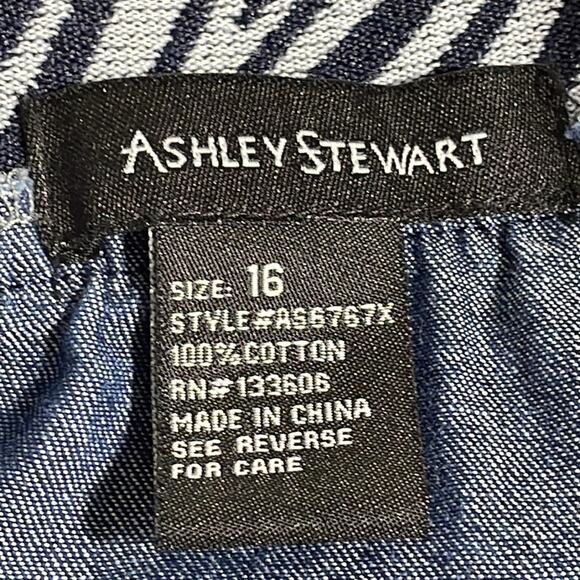 ASHLEY STEWART Blue High Low Cut Skirt Size 16 - Picture 5 of 7